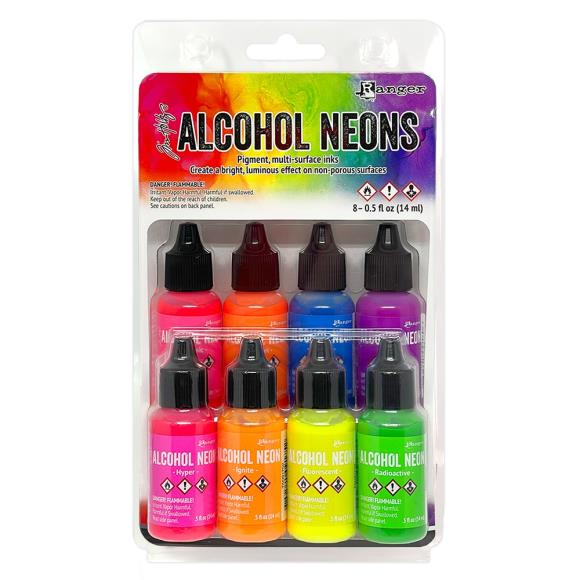 Tim Holtz Alcohol Ink Kit 8 pack - Neon - The Merri Artist - merriartist.com