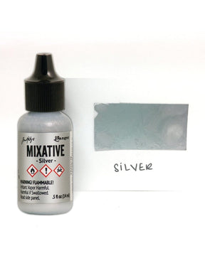 Tim Holtz Alcohol Ink Mixative .5oz - Silver Metallic - The Merri Artist - merriartist.com