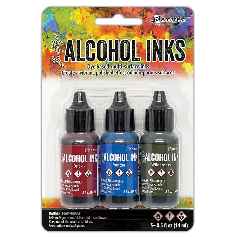 Tim Holtz Alcohol Ink Set of 3 - Expedition (Brick,Yonder,Wilderness) - The Merri Artist - merriartist.com