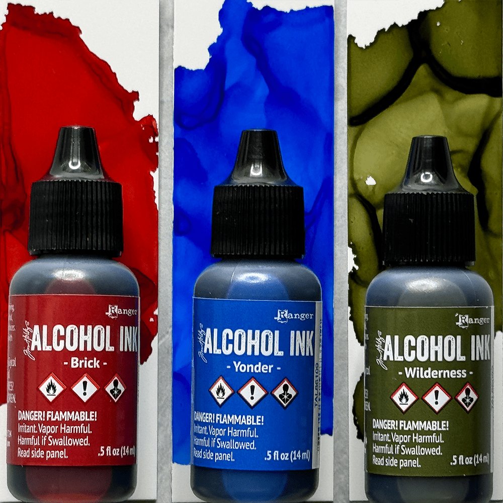 Tim Holtz Alcohol Ink Set of 3 - Expedition (Brick,Yonder,Wilderness) - The Merri Artist - merriartist.com