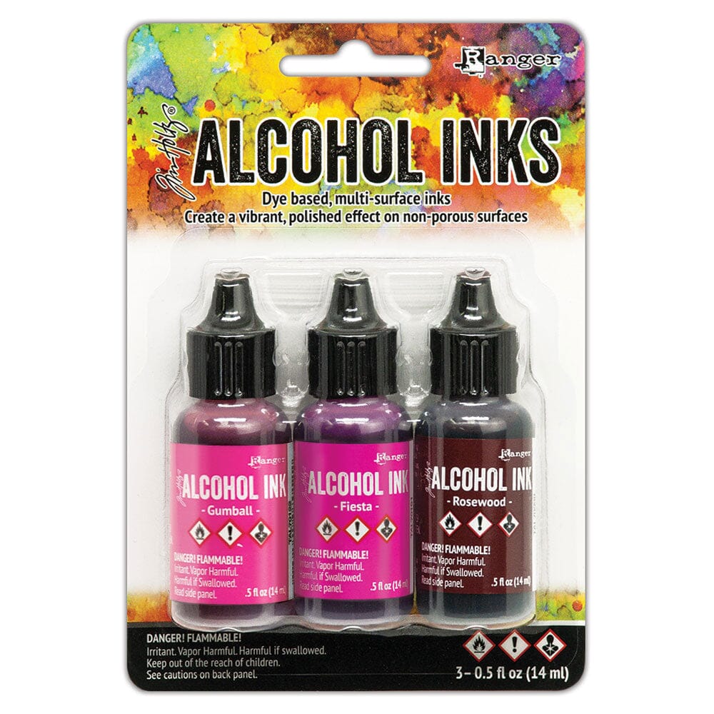 Tim Holtz Alcohol Ink Set of 3 - Pink/Red Spectrum - The Merri Artist - merriartist.com