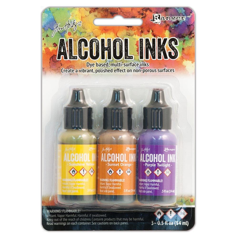 Tim Holtz Alcohol Ink Set of 3 - Summit View (Sunshine, Sunset, Pure Twilght) - The Merri Artist - merriartist.com