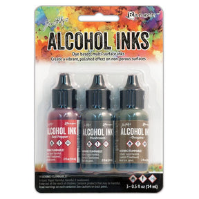Tim Holtz Alcohol Ink Set of 3 - Tuscan Garden (Red Peppr, Mushroom, Oregano) - The Merri Artist - merriartist.com