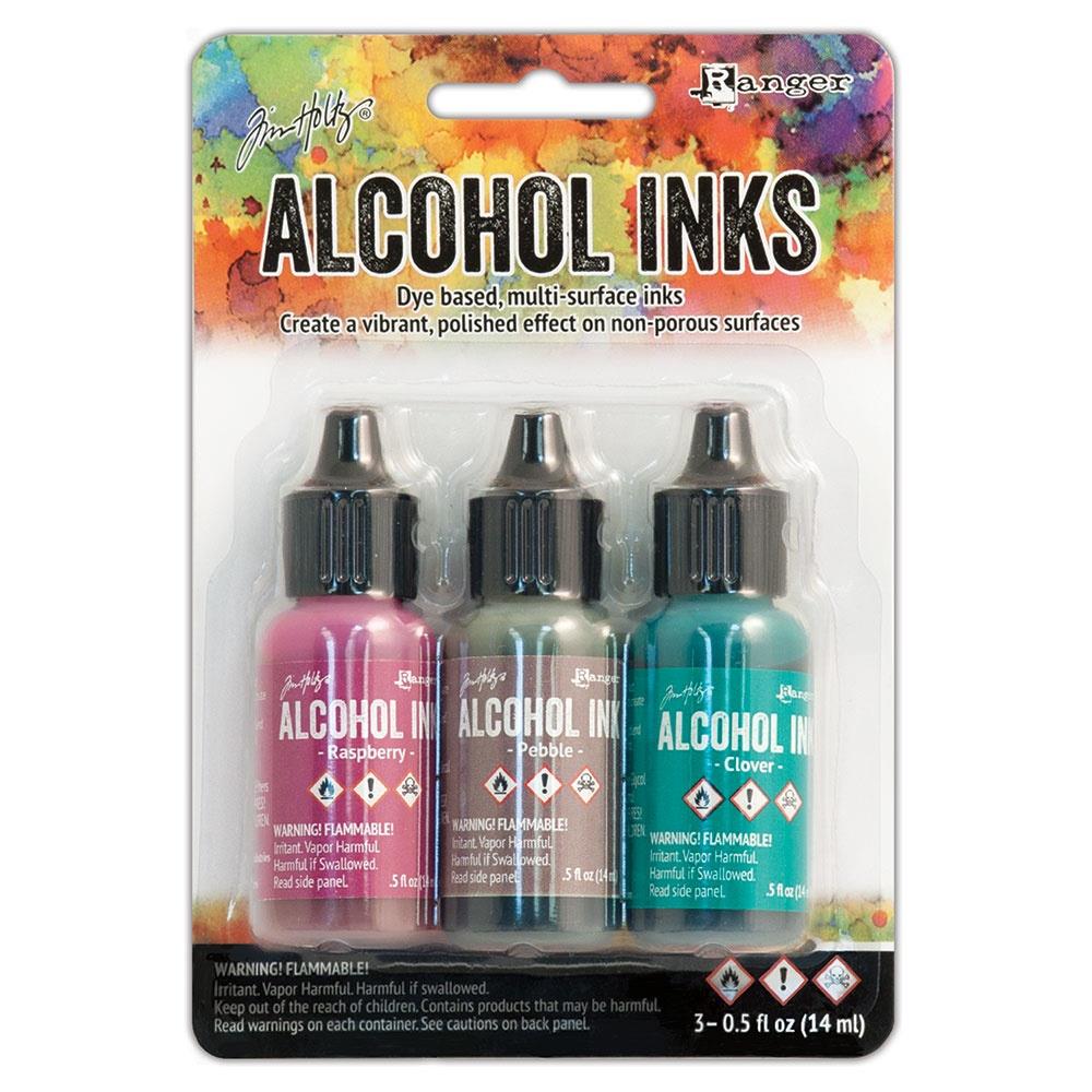 Tim Holtz Alcohol Ink Set of 3 - Valley Trail (Raspberry, Pebble, Clover) - The Merri Artist - merriartist.com