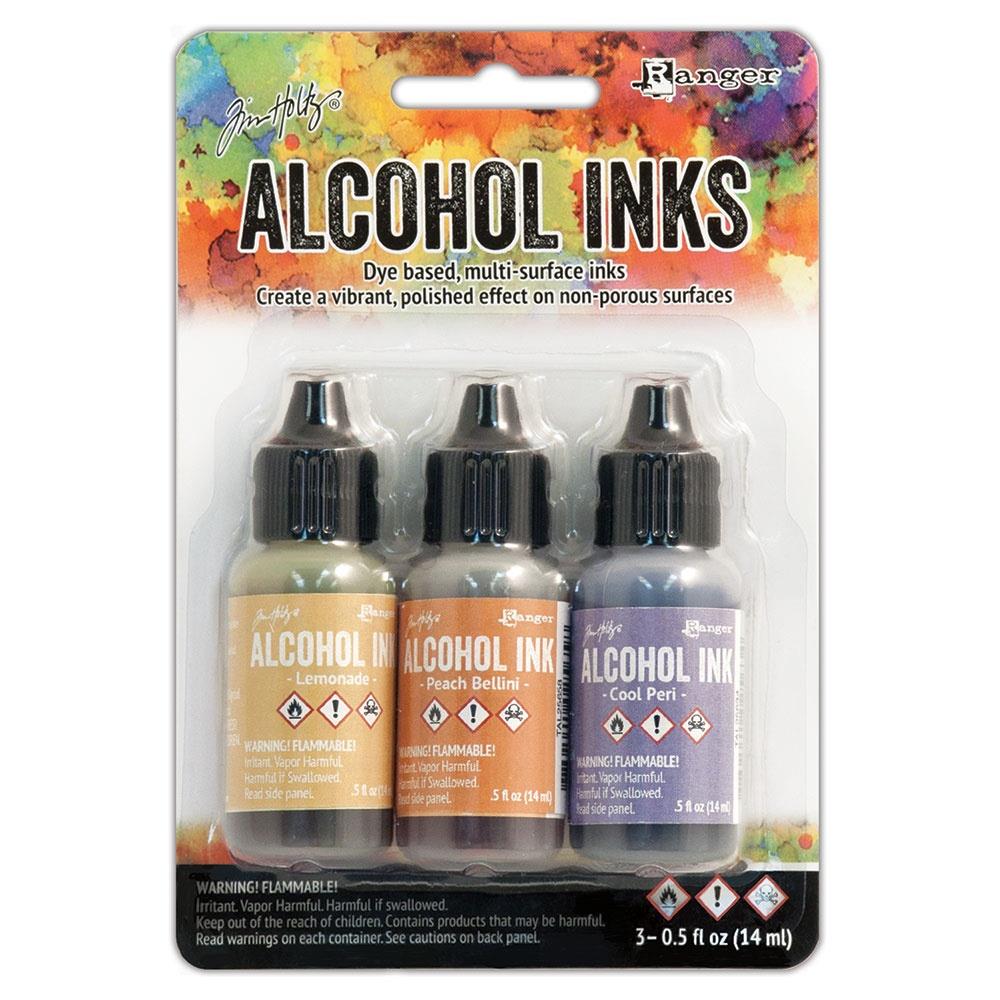 Tim Holtz Alcohol Ink Set of 3 - Wildflowers (Lemonade, Peach Bellini, Peri) - The Merri Artist - merriartist.com