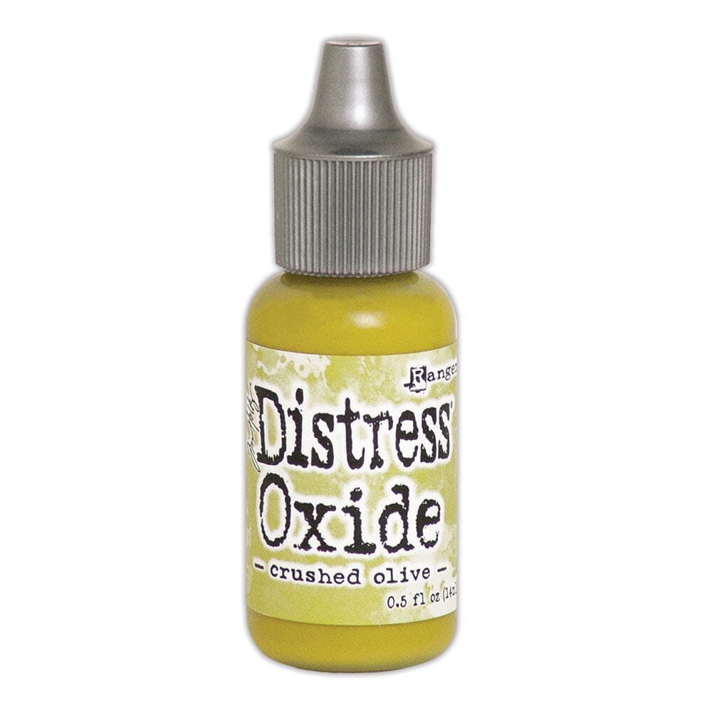 Tim Holtz Distress Oxides Reinker 0.5 fl. oz. - Crushed Olive - The Merri Artist - merriartist.com