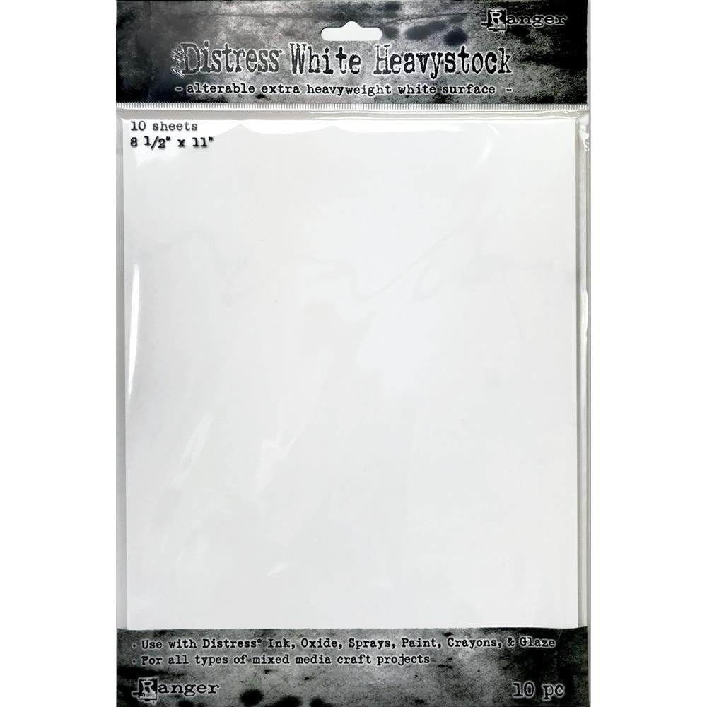 Tim Holtz Distress White Heavystock 8.5 x 11 inch - Pack of 10 - The Merri Artist - merriartist.com