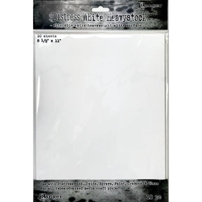Tim Holtz Distress White Heavystock 8.5 x 11 inch - Pack of 10 - The Merri Artist - merriartist.com