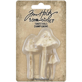 Tim Holtz Idea - Ology Resin Toadstools Package of 3 - The Merri Artist - merriartist.com