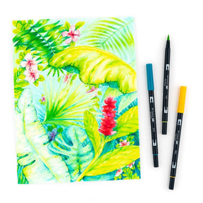 Tombow - Dual Brush Pen Art Markers: Tropical - 10 - Pack - The Merri Artist - merriartist.com