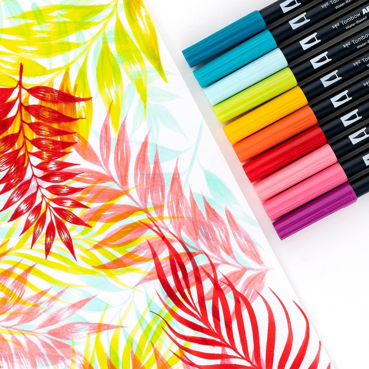Tombow - Dual Brush Pen Art Markers: Tropical - 10 - Pack - The Merri Artist - merriartist.com