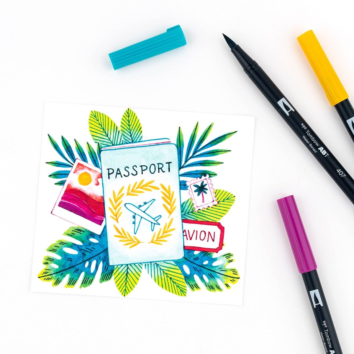Tombow - Dual Brush Pen Art Markers: Tropical - 10 - Pack - The Merri Artist - merriartist.com