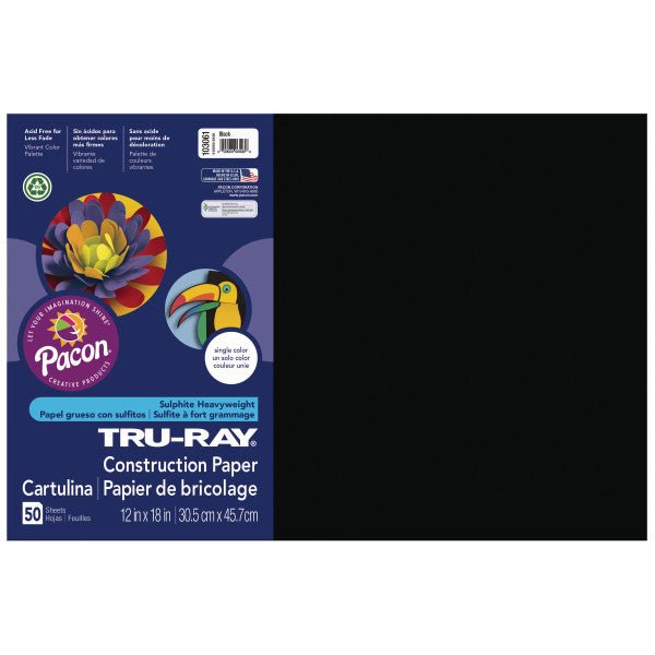 Tru - Ray Construction Paper 12x18 inch - Black - The Merri Artist - merriartist.com