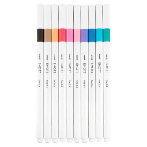 Uni Emott Ever Fine Pen 0.4mm - 10 Pen Set 2 - The Merri Artist - merriartist.com