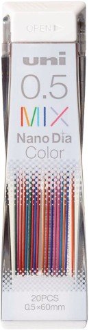 Uni Nano Dia 0.5 mm Colored Mechanical Pencil Lead - Color Mix - The Merri Artist - merriartist.com