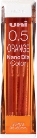 Uni Nano Dia 0.5 mm Colored Mechanical Pencil Lead - Orange - The Merri Artist - merriartist.com