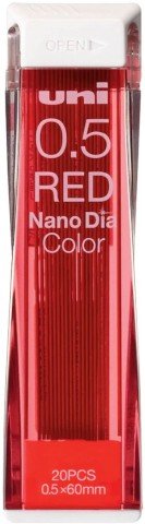 Uni Nano Dia 0.5 mm Colored Mechanical Pencil Lead - Red - The Merri Artist - merriartist.com