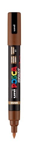 uni POSCA Acrylic Paint Marker - PC - 5BR Felt Brush Tip - Brown - The Merri Artist - merriartist.com