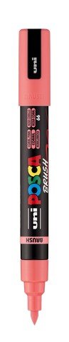 uni POSCA Acrylic Paint Marker - PC - 5BR Felt Brush Tip - Coral Pink - The Merri Artist - merriartist.com