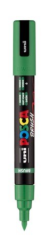 uni POSCA Acrylic Paint Marker - PC - 5BR Felt Brush Tip - Green - The Merri Artist - merriartist.com