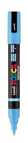 uni POSCA Acrylic Paint Marker - PC - 5BR Felt Brush Tip - Light Blue - The Merri Artist - merriartist.com