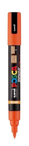 uni POSCA Acrylic Paint Marker - PC - 5BR Felt Brush Tip - Orange - The Merri Artist - merriartist.com