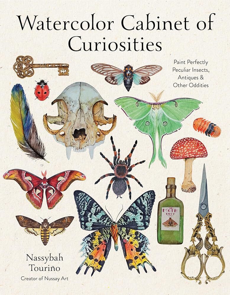 Watercolor Cabinet of Curiosities: Paint Perfectly Peculiar Insects Antiques & Other Oddities - The Merri Artist - merriartist.com