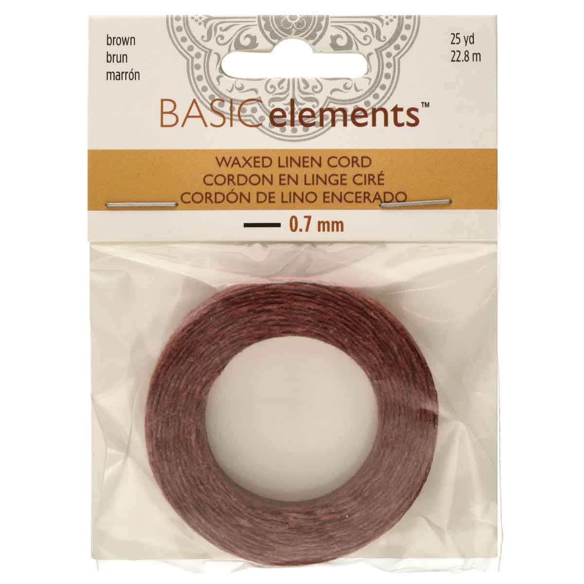 Waxed Linen Cord - 0.7mm - 25 Yards - Brown - The Merri Artist - merriartist.com