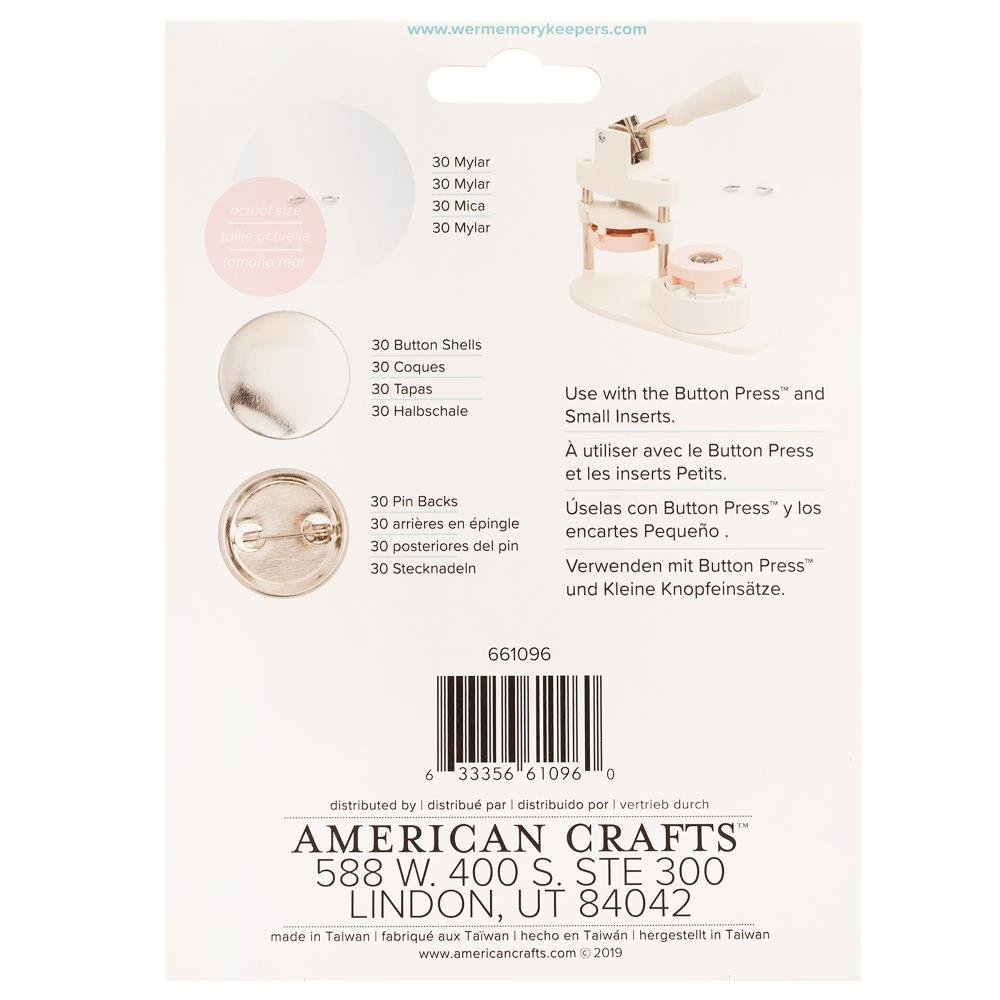 We R Makers Button Press Refill Pack of 30 - Small - The Merri Artist - merriartist.com