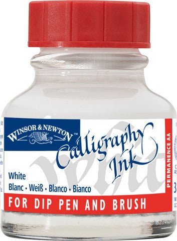 Winsor & Newton Calligraphy Ink 30mL - Opaque White - The Merri Artist - merriartist.com