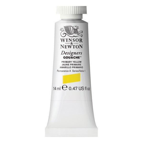 Winsor & Newton Designers Gouache 14ml Primary Yellow - The Merri Artist - merriartist.com