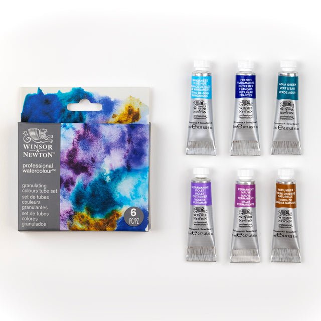 Winsor & Newton Professional Watercolor Granulating Set - 6 x 5ml tubes - The Merri Artist - merriartist.com