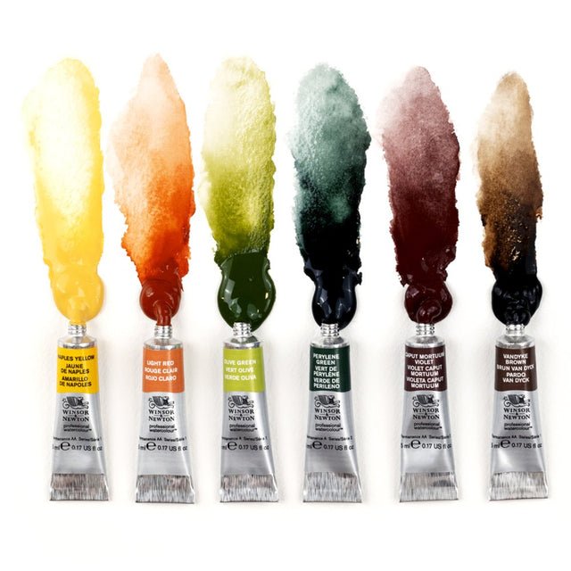 Winsor & Newton Professional Watercolor Rich Earth Colors Set - 6 x 5ml tubes - The Merri Artist - merriartist.com