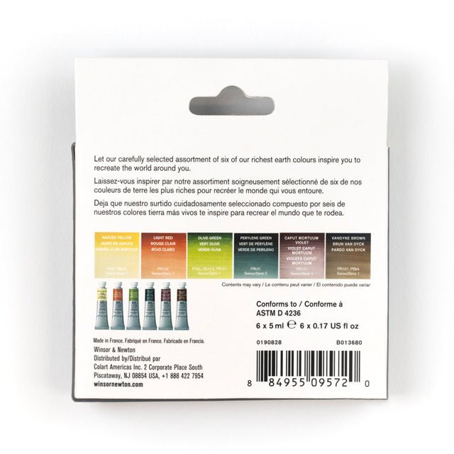 Winsor & Newton Professional Watercolor Rich Earth Colors Set - 6 x 5ml tubes - The Merri Artist - merriartist.com