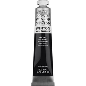 Winsor & Newton Winton Oil Paint - Lamp Black 200 ml - The Merri Artist - merriartist.com