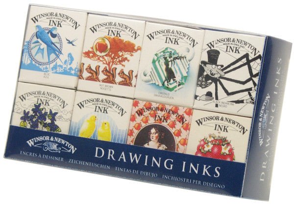 W&N ink Introductory Drawing Ink 8 color set - The Merri Artist - merriartist.com