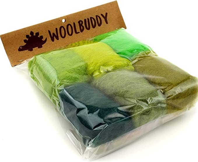 Woolbuddy - Corriedale Wool Fiber Sampler – Natural Roving for Spinning - Green - The Merri Artist - merriartist.com