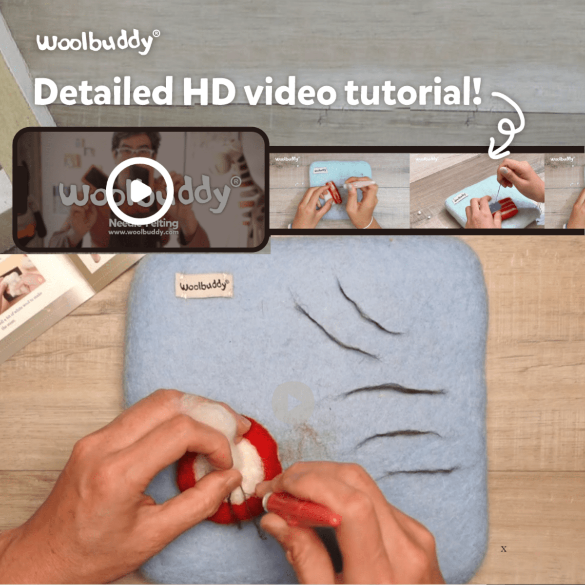Woolbuddy - DIY Needle Felting Monster Kit – Mushroom - The Merri Artist - merriartist.com