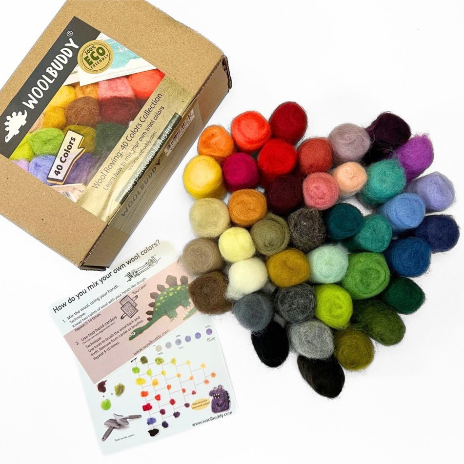 Woolbuddy - Eco Wool Fiber Collection Kit – 40 Colors - The Merri Artist - merriartist.com