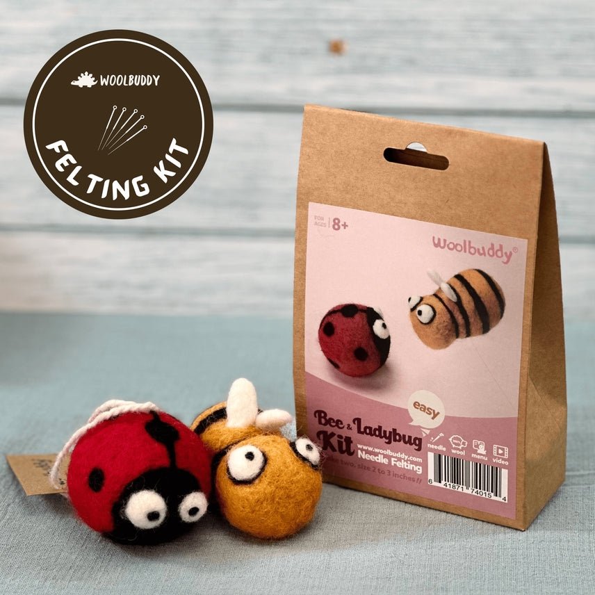 Woolbuddy Needle Felting Bee and Ladybug Kit - The Merri Artist - merriartist.com