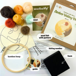 Woolbuddy - Wool Painting Kit: Amber Valley Landscape - The Merri Artist - merriartist.com