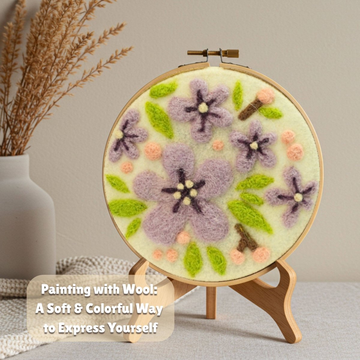 Woolbuddy - Wool Painting Kit: Blossoming Flower - The Merri Artist - merriartist.com