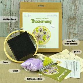 Woolbuddy - Wool Painting Kit: Blossoming Flower - The Merri Artist - merriartist.com