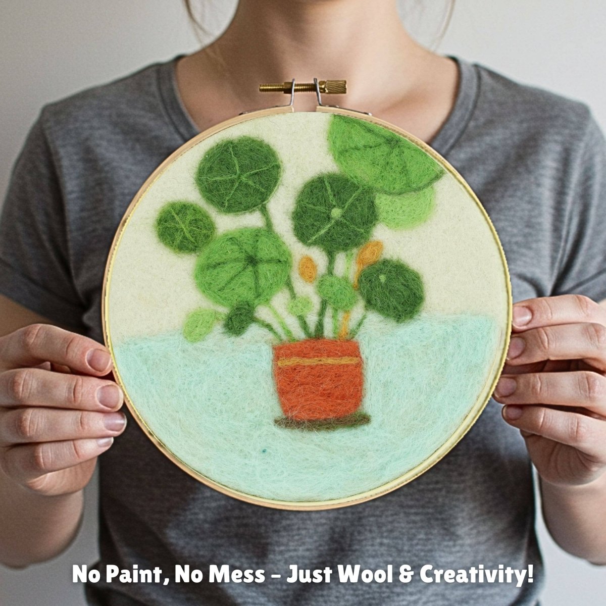 Woolbuddy - Wool Painting Kit: Potted Serenity Plant - The Merri Artist - merriartist.com