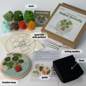 Woolbuddy - Wool Painting Kit: Potted Serenity Plant - The Merri Artist - merriartist.com