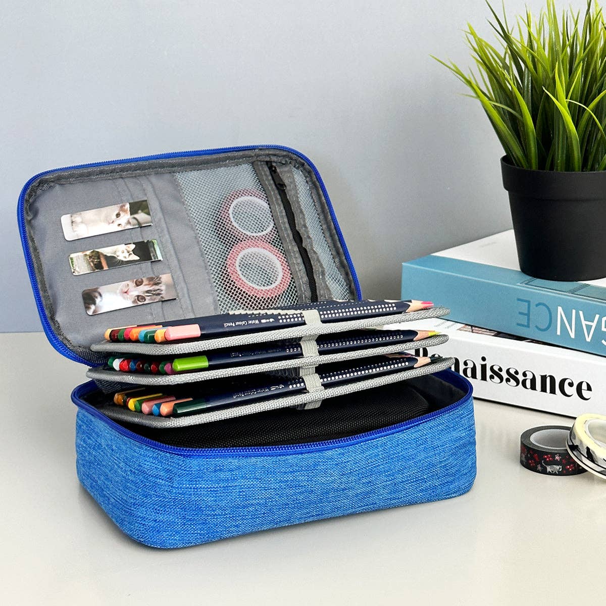 Wrapables.com - Wrapables Large Capacity 72 Slot Pencil Case - Black - The Merri Artist - merriartist.com