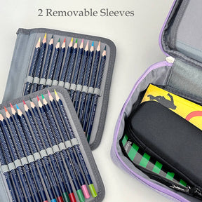 Wrapables.com - Wrapables Large Capacity 72 Slot Pencil Case - Lavender - The Merri Artist - merriartist.com