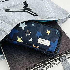 Wrapables.com - Wrapables Large Capacity Pencil Case, 3 Compartment Pouch - Black - The Merri Artist - merriartist.com