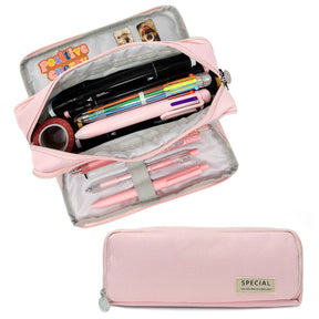Wrapables.com - Wrapables Large Capacity Pencil Case, 3 Compartment Pouch - Macarons - The Merri Artist - merriartist.com