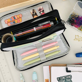 Wrapables.com - Wrapables Large Capacity Pencil Case, 3 Compartment Pouch - Macarons - The Merri Artist - merriartist.com